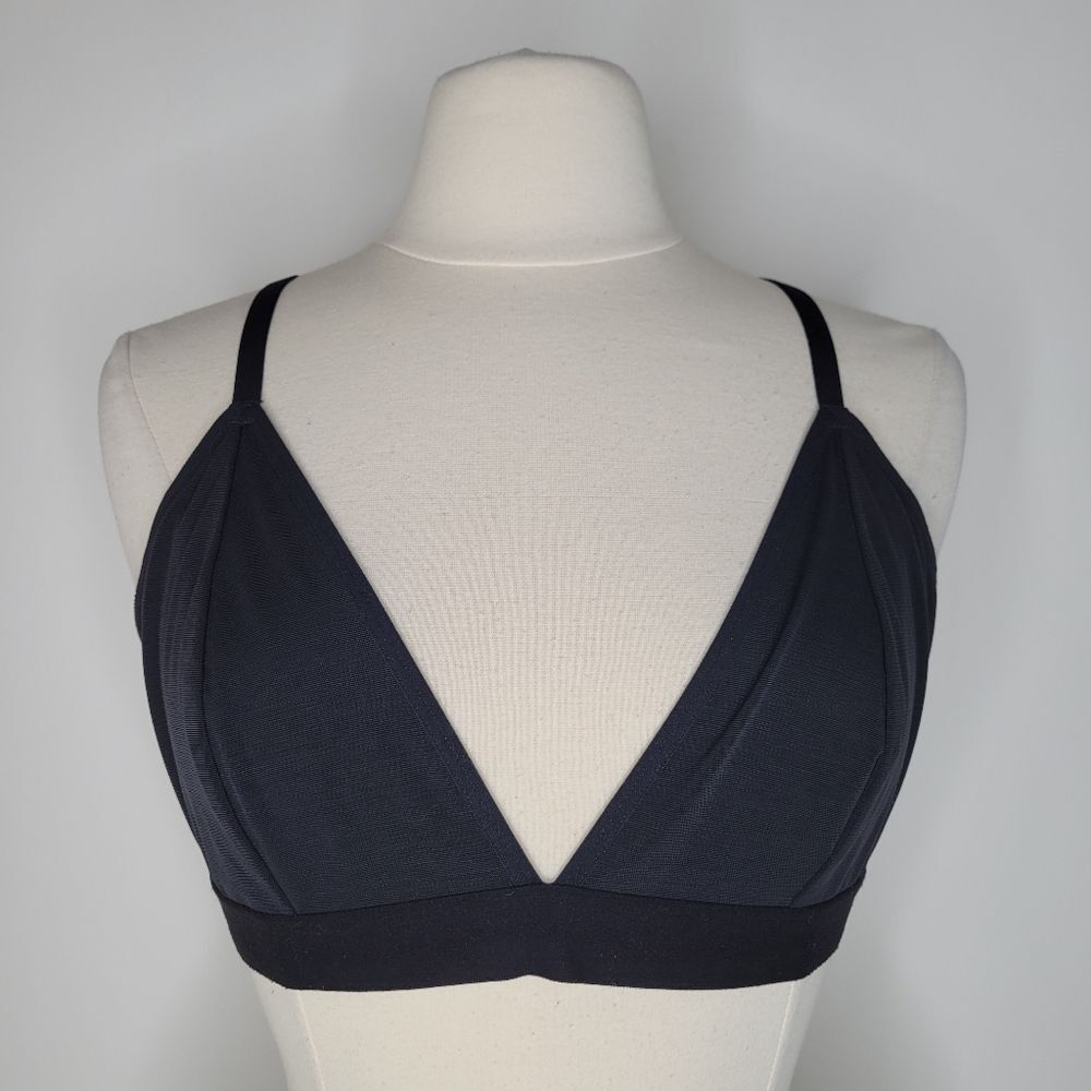 OLD NAVY Black Mesh V-Neck Bralette Top Size XL Minimalist